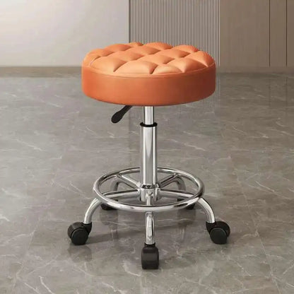 Barber Nail Salon Chair Swivel Wheels Rotating Salon Hair Stylist Barbershop Equipment Furniture Professional Rolling Silla