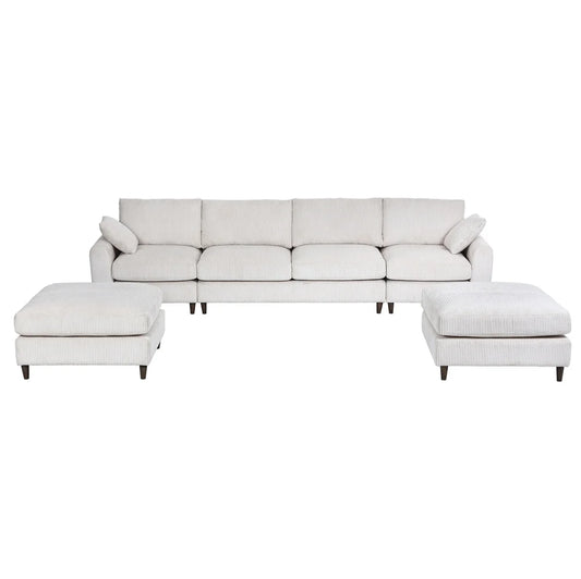 121" Modular Sectional Sofa Couch L Shaped Upholstered Sofa With Chaise Cushion Oversized 6 Seater Couches Sofas For Living Room