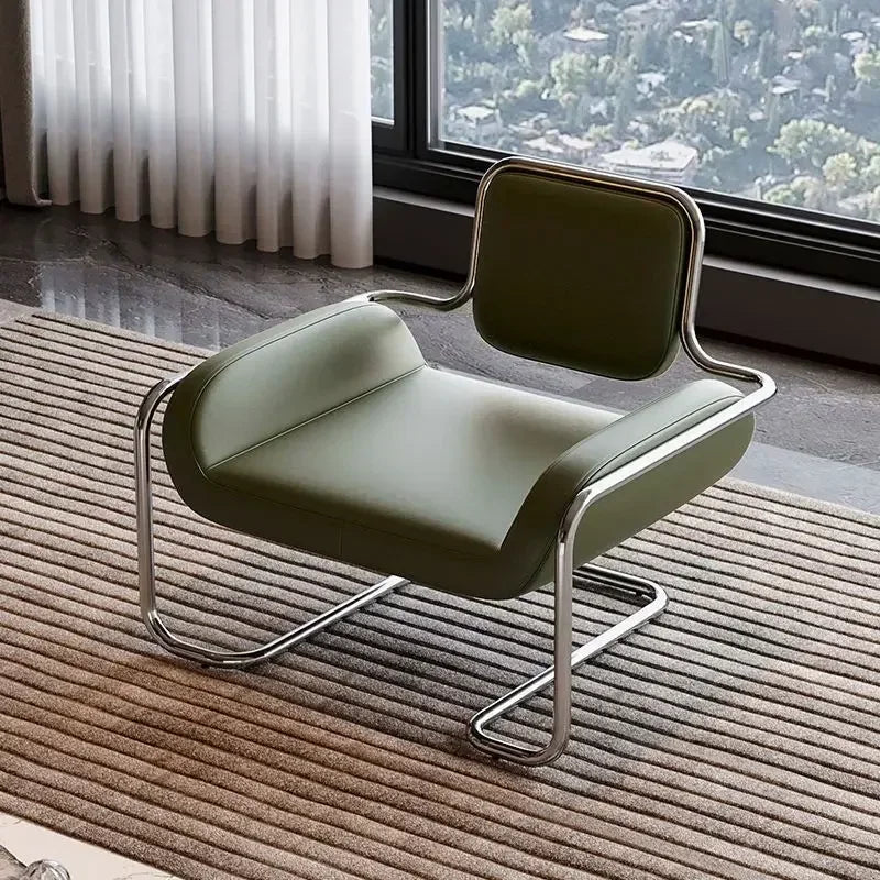 Single Chair Special-shaped Chair Nordic Designer Medieval Stainless Steel Light Luxury Minimalist Living Room Reception Leisure