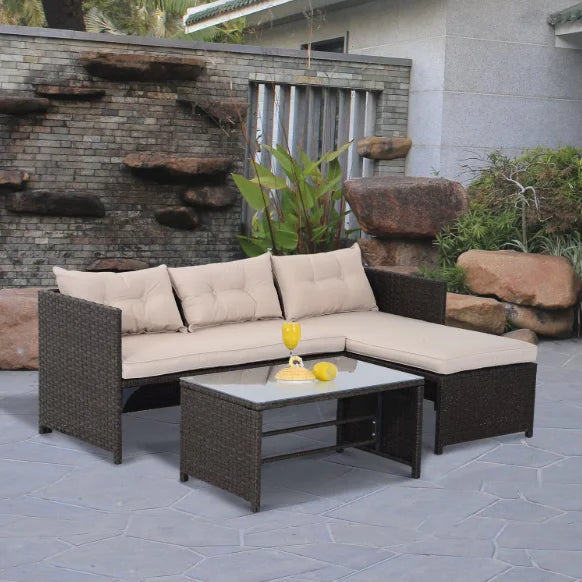 Patio Furniture Sectional Set Outdoor Lawn Conversation Sets,make you comfortable whether you are sitting or lying down