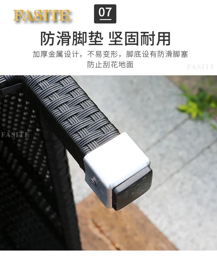 Rattan woven sofa combination terrace leisure outdoor rattan furniture garden courtyard waterproof