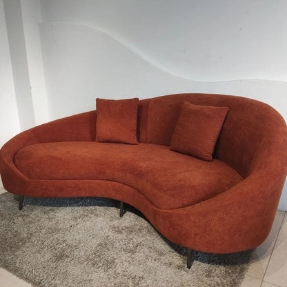 Cashew curved fabric sofa, living room lazy leisure Internet celebrity simple soft sofa