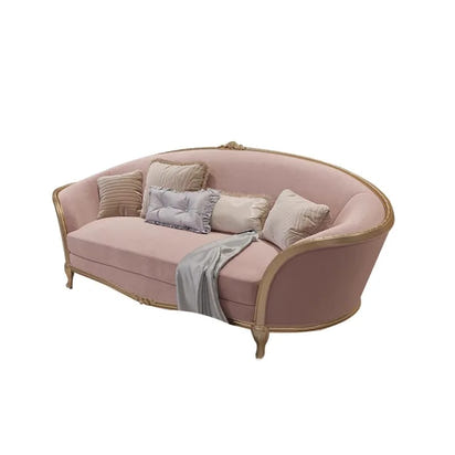 French light luxury court princess cream wind carved three-person sofa neoclassical American solid wood princess sofa combinatio