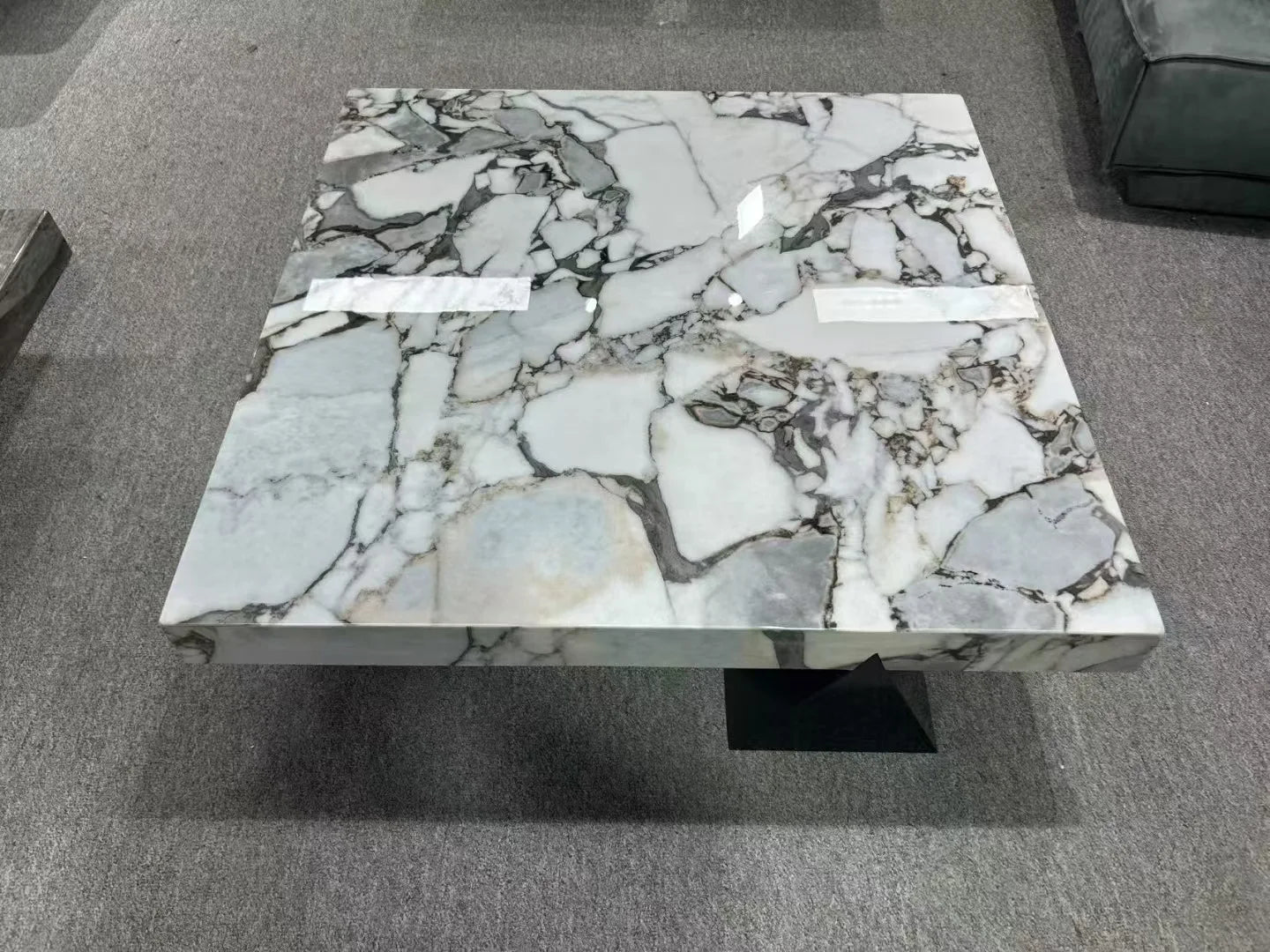 HLZ Modern Minimalist Marble Coffee Table Light Luxury Large and Small Apartment Home Living Room Square Flat Coffee Table