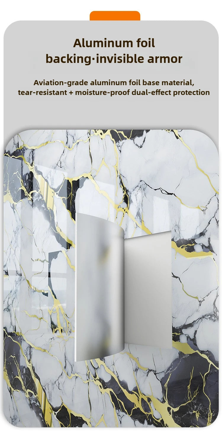 5pcs 30x60cm PVC Kitchen Backsplash Panel Marble Self-Adhesive Waterproof Oil Proof for Stove Cabinet Renovators