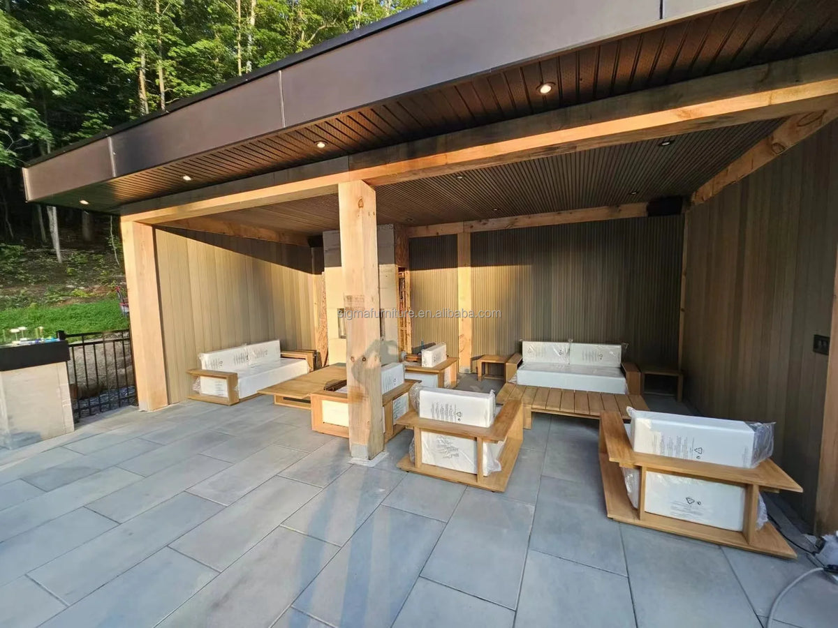 Sigma Designer Aluminum Furniture with Cushions Sofa Set Living Room Garden Patio Hotel Sectional Outdoor Sofa