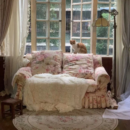 Double Designer Living Room Sofa Europe Floor Romantic Apartment Sofa Elegant Luxury Muebles Para El Hogar Home Furniture