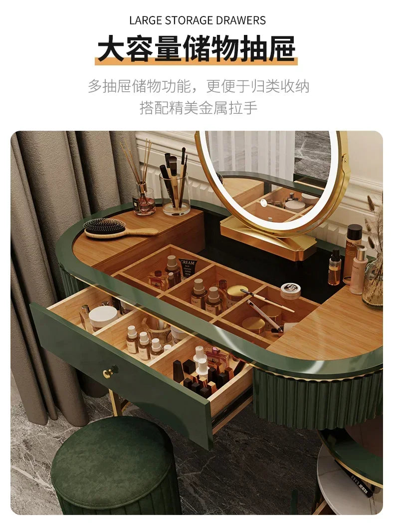 Luxury Charm Dressing Table Luxury Nordic Salon Drawer Nordic Dressing Table Mirror Chair Storage Coiffeuse Furniture Makeup