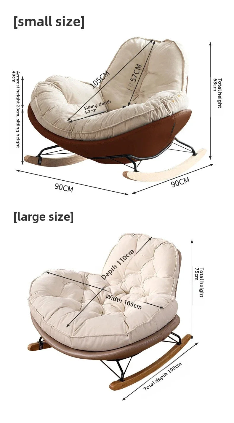 Chair Rocking Chair Lazy Lounge Chair Sofa Single Comfortable Lounge Chairs Living Room Bedroom Household Indoor Leisure Chairs