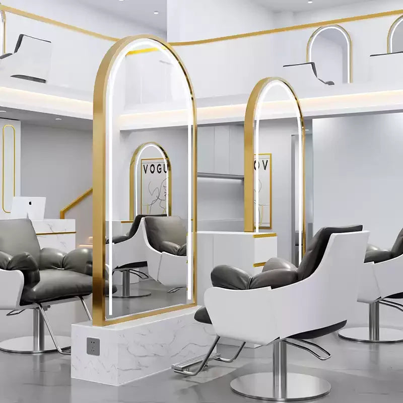 HJ Barber Shop Mirror Quick Cut Special Mirror Hair Salon Internet celebrity hair salon Full Lamp Mirror