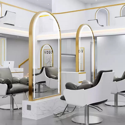 HJ Barber Shop Mirror Quick Cut Special Mirror Hair Salon Internet celebrity hair salon Full Lamp Mirror