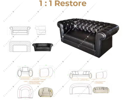 Modern Luxury Microfiber Fabric Villa Sofa Set Light Leather Love Seat for Living Room-High Quality Hot Sale Couch