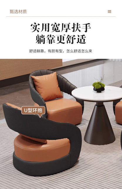 YJQ Business Negotiation Table and Chair Set for Sales Office, Hotel Lobby Reception, Guest Reception, and Rest Area Sofa
