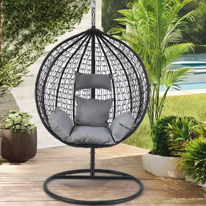 Modern Style Rattan Hanging Patio Metal Stand Swing Chair Hot Sale Furniture for Bedroom Indoor & Outdoor Use Furniture