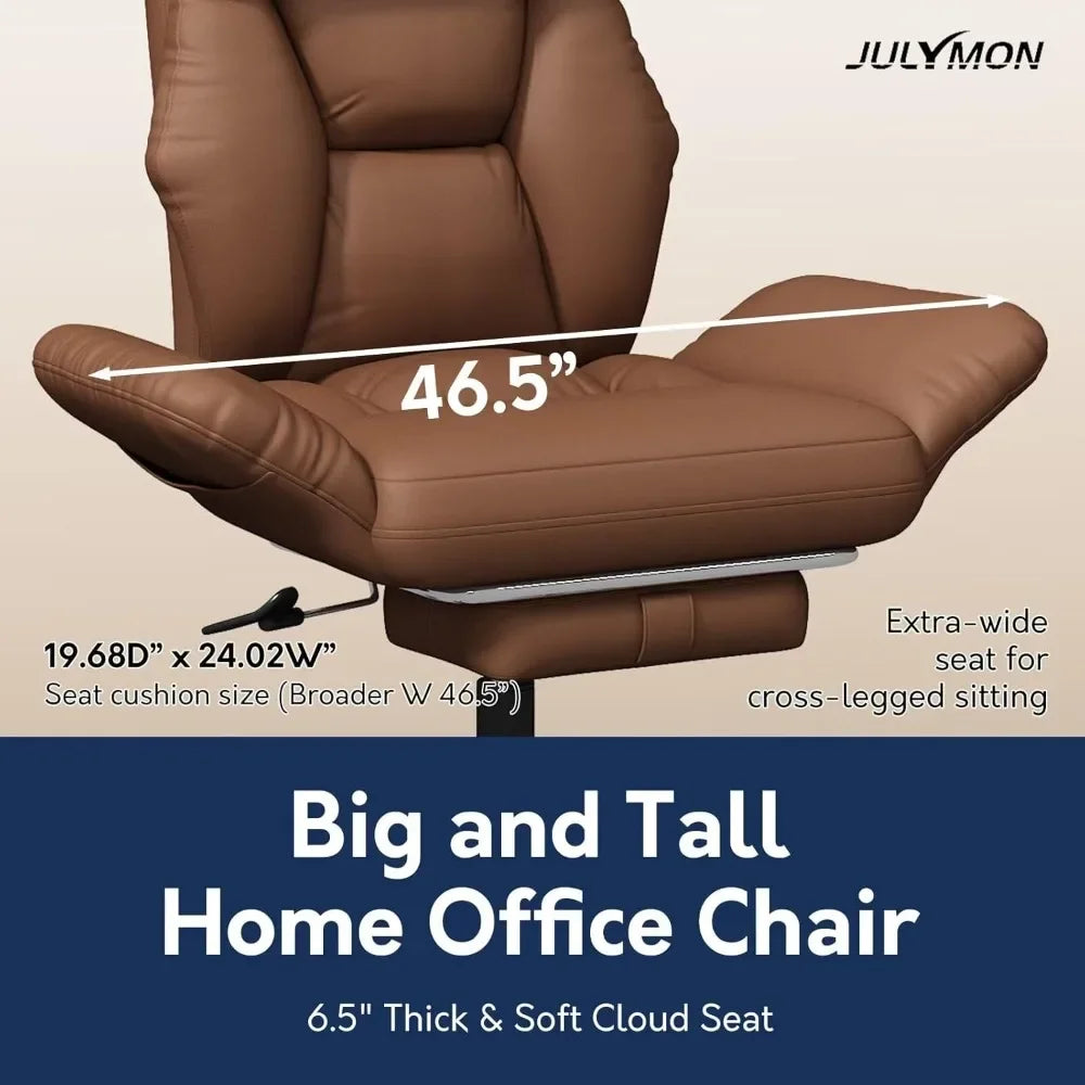 High Back Big And Tall Office Chair with Foot Rest Cross Legged Criss Cross Desk Chair Reversible with Arms for Comfortable