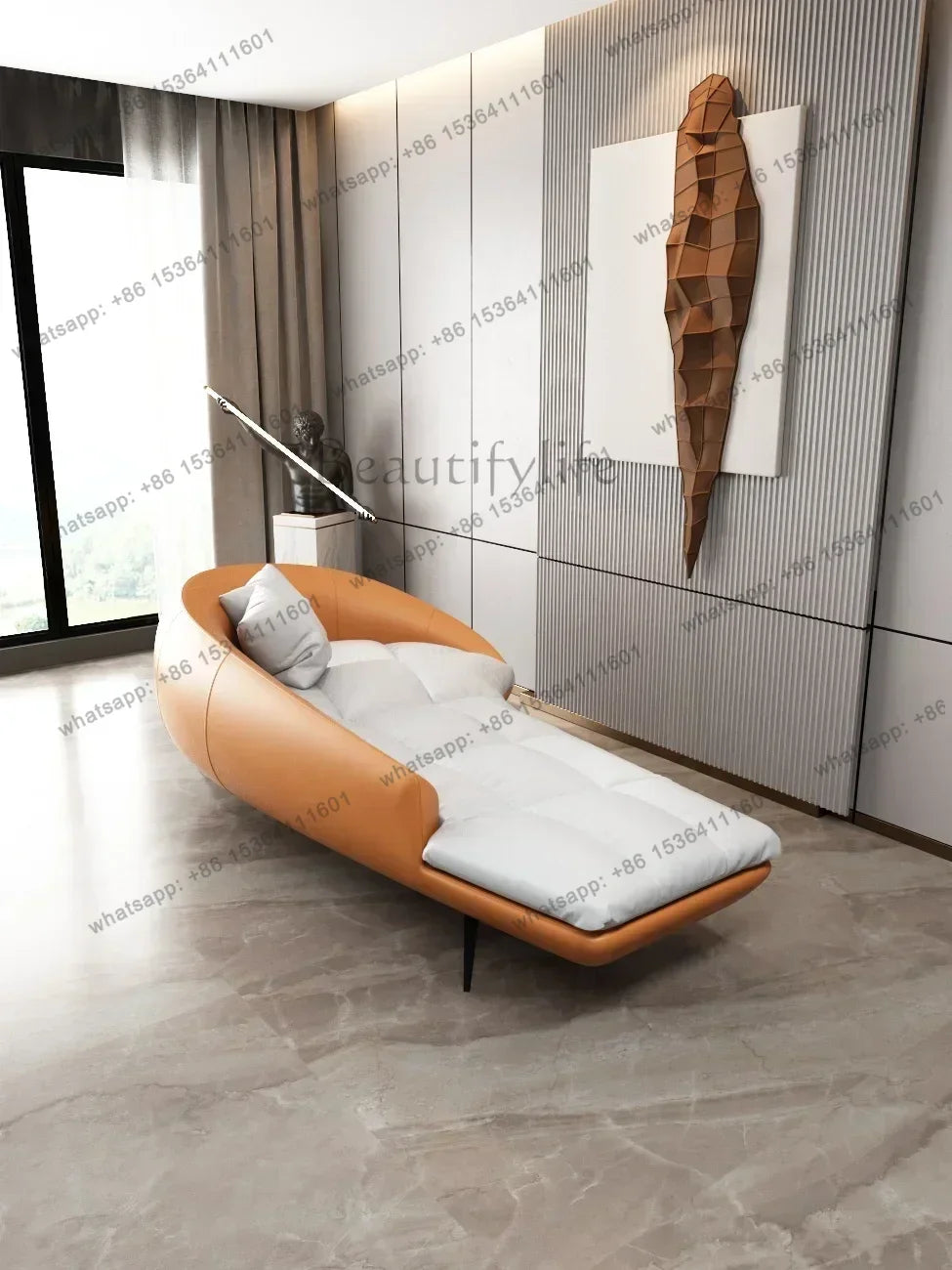 0 Chaise Longue Recliner Bedroom Living Room Light Luxury Single Fabric Leisure Lazy Sofa