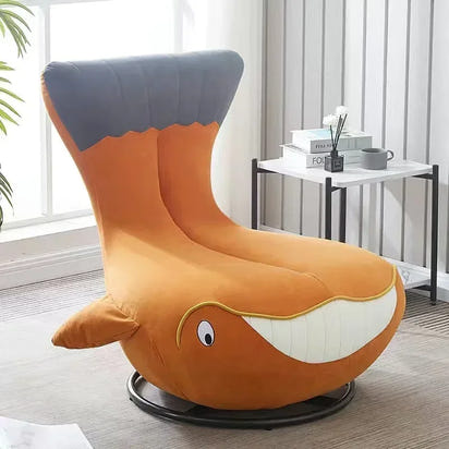 -Fabric Cartoon Seat Shark Transfer Chair Whale Sofa Recliner Single Lounge Children Kids Rocking Chair