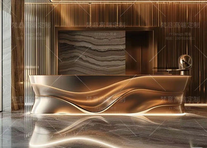 Painting front desk FRP reception desk Special-shaped creative service Bar counter Company information desk customization
