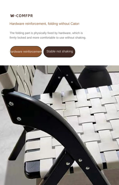 Solid Wood Dining Chairs Home Living Rooms Saddle Leather Folding Chairs Dining Chairs