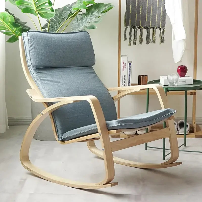 Simple and modern Nordic Boang rocking chair easy chair solid wood recliner lazy pregnant woman chair balcony lounge