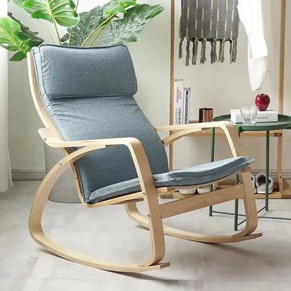 Simple and modern Nordic Boang rocking chair easy chair solid wood recliner lazy pregnant woman chair balcony lounge