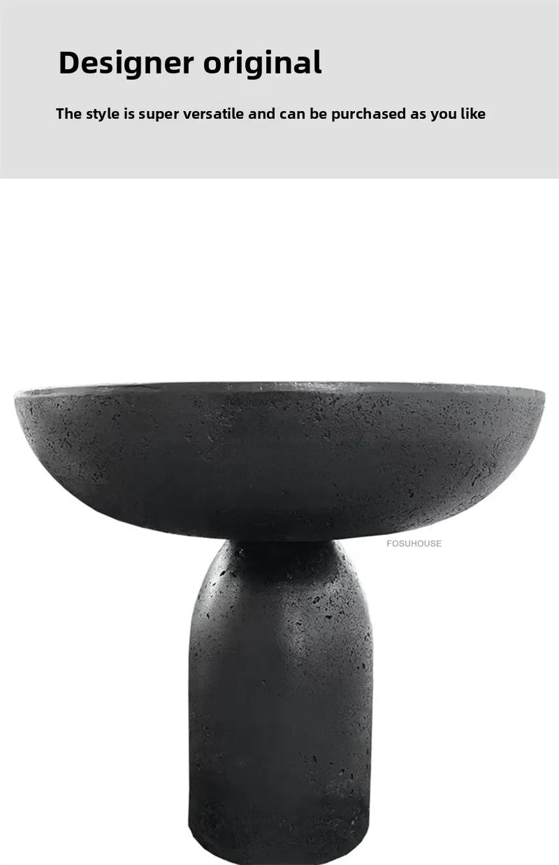 Small Apartment Stone Round Side Tables Wabi-sabi Style Cement Coffee Tables Designer Medieval Style Tea Table Home Furniture