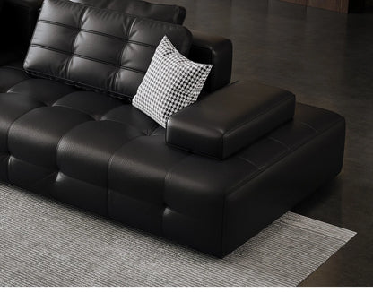 Italian minimalist first-layer cowhide sofa villa living room large apartment high-end all-leather Lawrence sofa