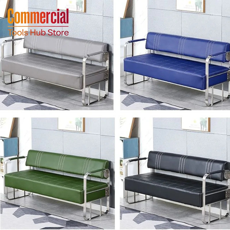 Sofa Barber Shop Waiting Stainless Steel Sofa Chair Fashion Hair Salon Hair Rest Chair Long