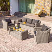 Outdoor rattan sofa combination, courtyard waterproof and sun protection villa, outdoor balcony, leisure furniture combination