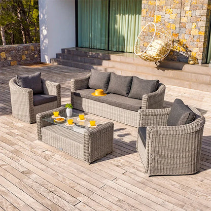 Outdoor rattan sofa combination, courtyard waterproof and sun protection villa, outdoor balcony, leisure furniture combination