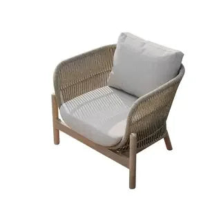Nordic solid wood outdoor leisure rattan antiseptic wood sofa waterproof and sunscreen courtyard model room teak furniture