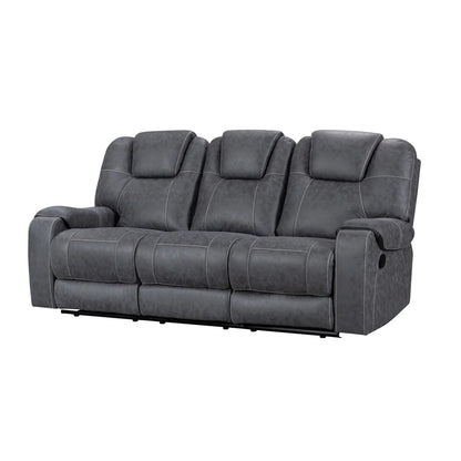 Modern 321 Sectional Leather Recliner Couch for Living Room Extendable Wood-Framed Sofa Seat Recliners Furniture Set 6032