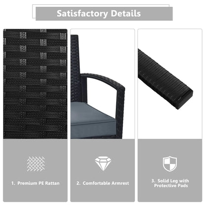 Garden Furniture Sets4 Piece Outdoor Rattan Furniture Set with Cushions Sofa and Coffee Table for Garden Patio Deck
