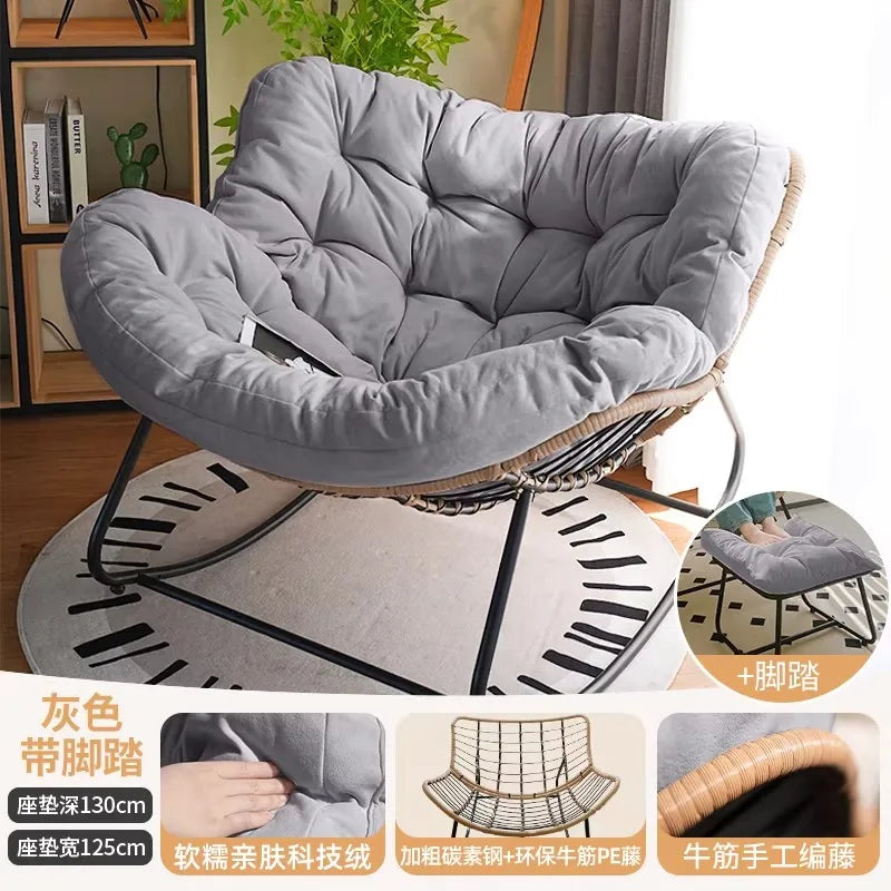 Rocking Chair Rattan Chair Nap Sleeping Recliner Adult Balcony Leisure Lazy Sofa Living Room Single Sofa Outdoor Sofa Chair