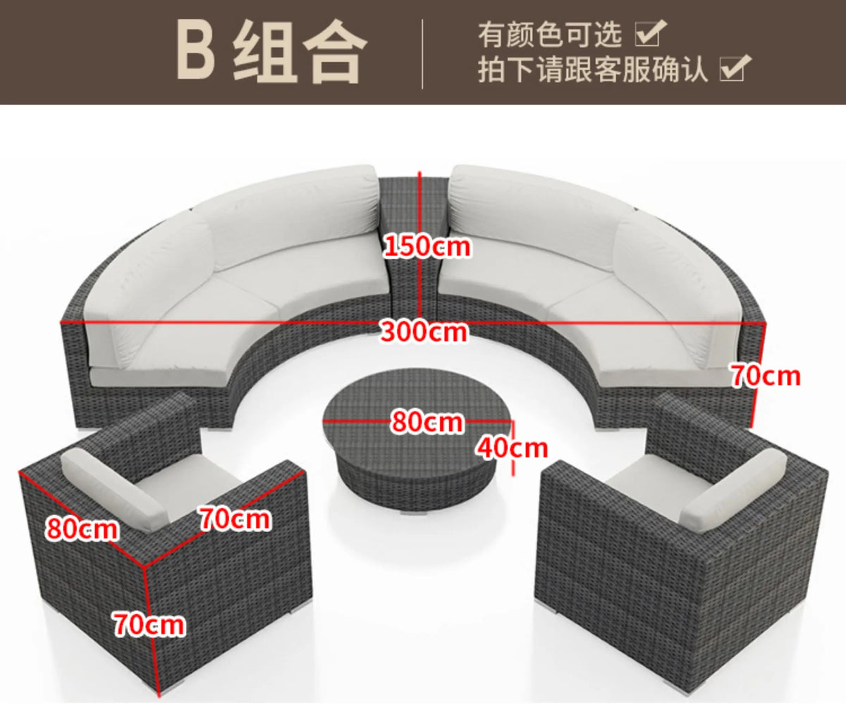 Outdoor Rattan Garden Furniture Sets Sofa Modern Luxury Metal Garden Furniture Sets Storage Table Conjunto Trendy Furniture