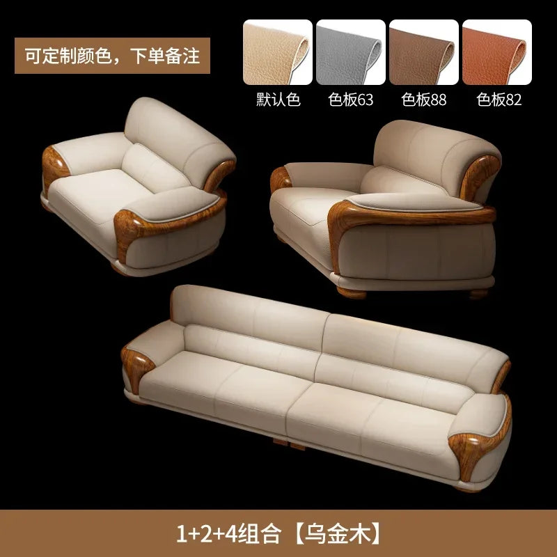 Luxury Modern Straight row sofa living room leather sofa set furniture room set sofas Designer Office couch set Canape Salon
