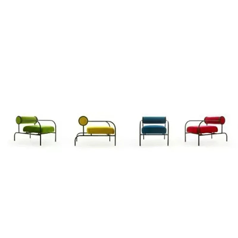 Stainless Steel Single Sofa Recliner Italian Living Room Furniture Home Leisure Back Armchair Designer Fabric Living Room Chairs