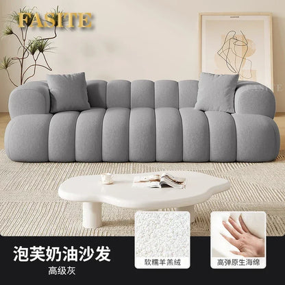 French Modern Velvet Puff Sofa Living Room Home Fabric Minimalist Sofa Reclinable
