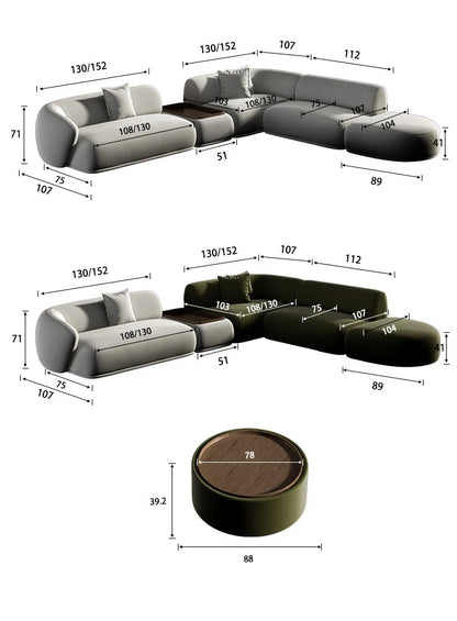 Curved Sofa Special Shaped Designer Beauty Salon Couch Lounge Area Sofa Coffee Table Set Furniture Velvet Living Room Sofas