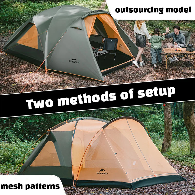 Naturehike 8-10 Person Tent Kota Cloud Casual Tent Outdoor Camping Hiking Travel Gazebo Tents Big Space Waterproof Breathable