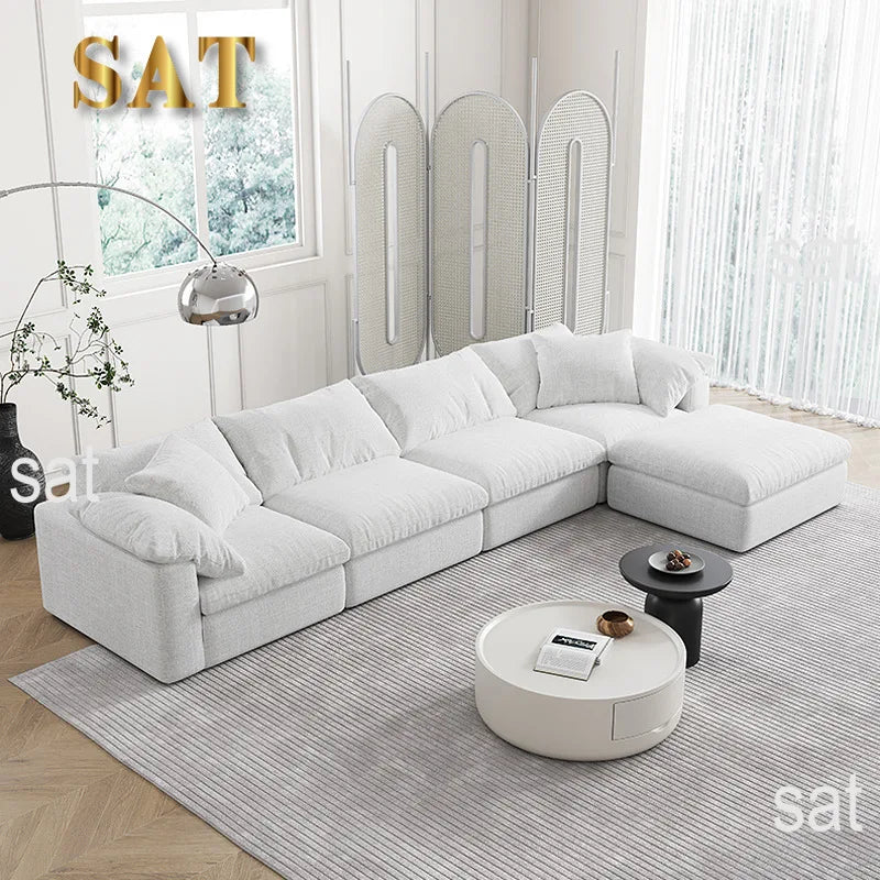 Modern design L-shaped sofa set Living room furniture combination set Modern living room white home sofa