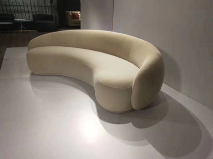 ss03 Fabric Minimalist Designer Living Room Arc Cashew Sofa Beauty Salon Lambswool Sofa