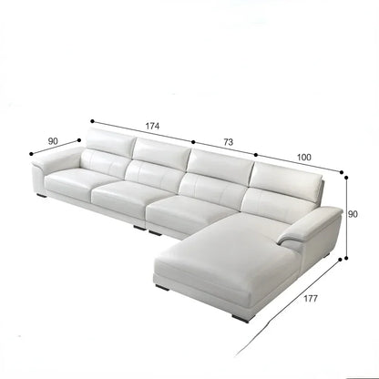 Italian style leather sofa size modern simple high-end cowhide living room sofa set living room combination sofa furniture
