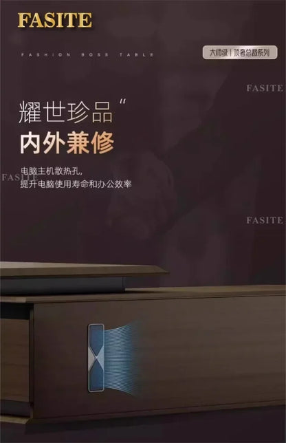 Premium Light luxury office boss table, simple modern class desk, high-end president table
