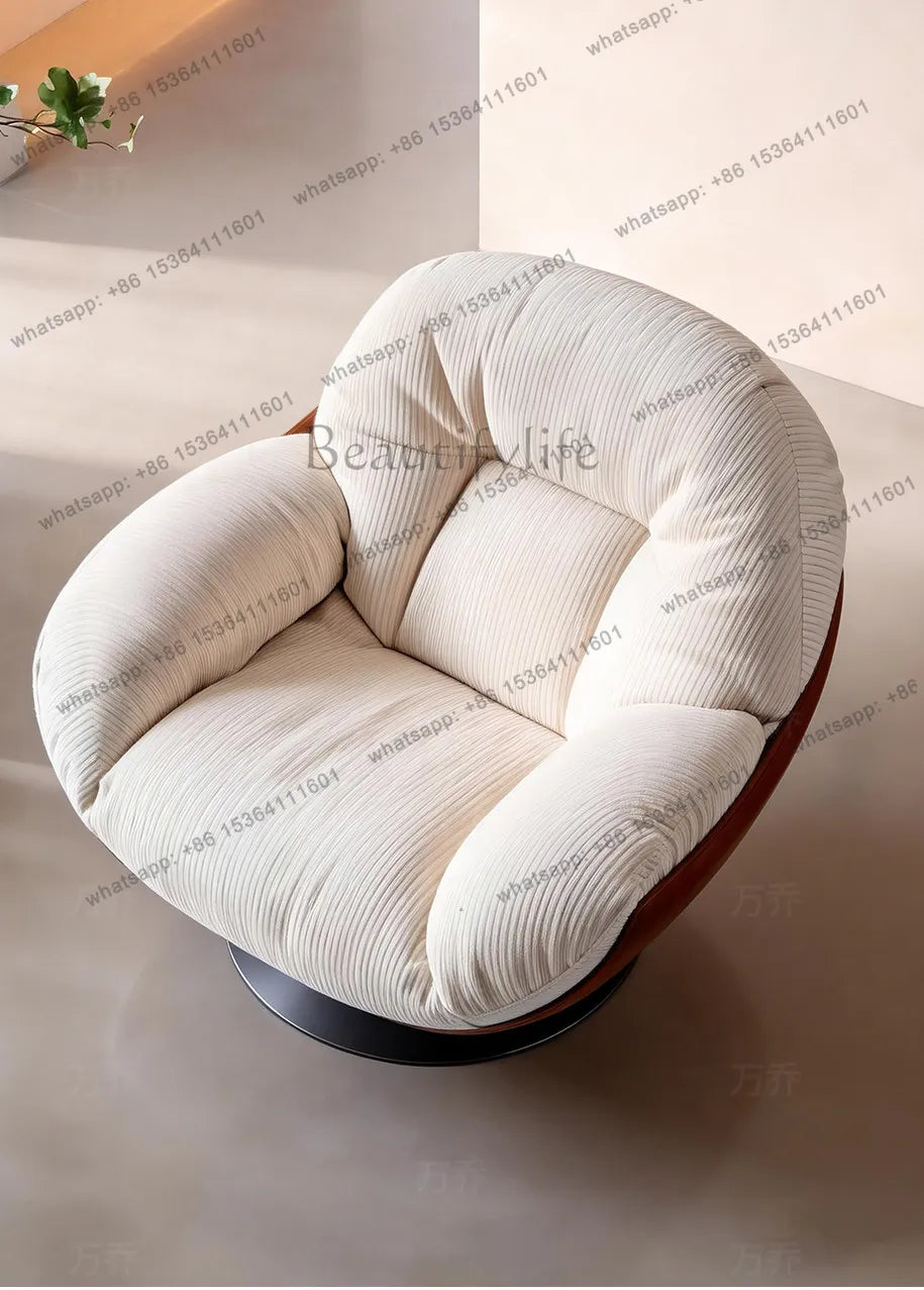 yj9 Medieval sofa chair living room balcony household light luxury high-end nest chair fabric single rotation