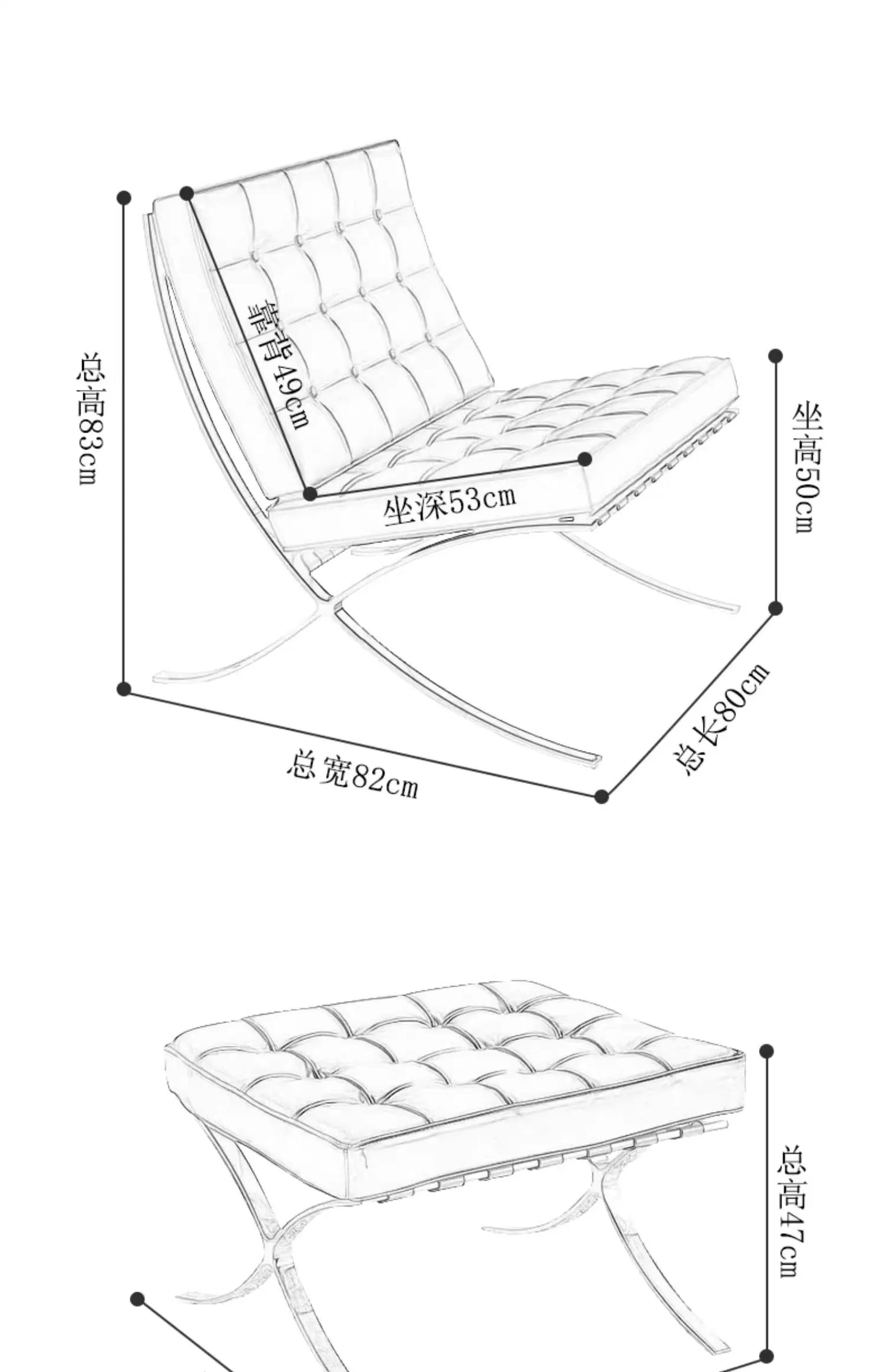 Comfortable Ergonomic Living Room Chair with Genuine Leather Backrest for Study, Cafe, and Gaming Use