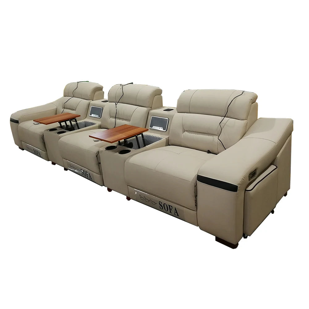 *-/2025  Italian Modern Luxury Leather Recliner Sofa Electric Reclining Sofa Living Room Furniture