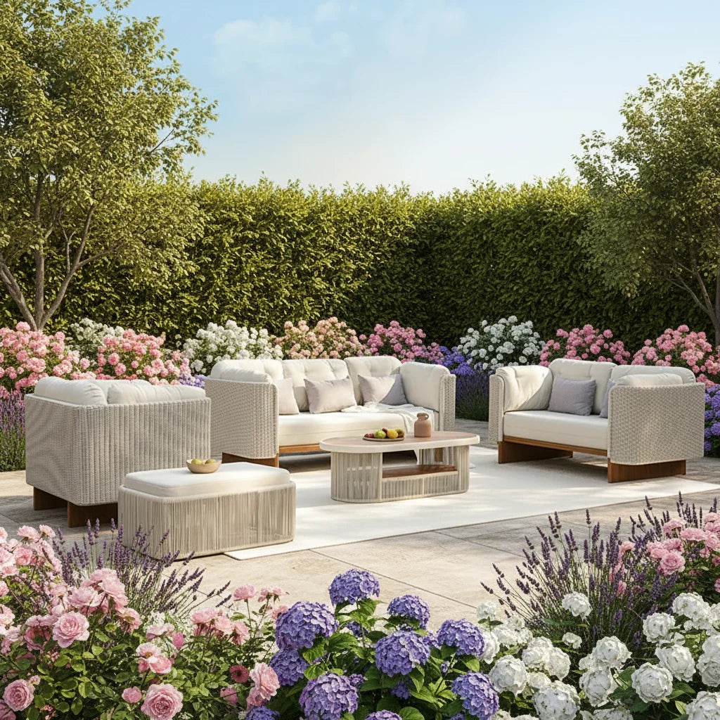 Meiqi Luxury Modern Durable Outdoor Garden Sofa Set with  Aluminum Alloy Frame Waterproof Sunproof Patio Lounge Sofa Combination