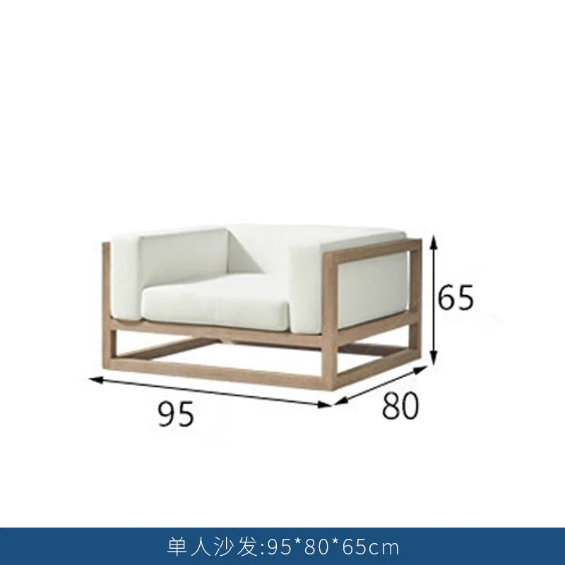 Villa courtyard sofa combination leisure hotel terrace waterproof sunscreen sofa outdoor terrace wood grain lacquer sofa