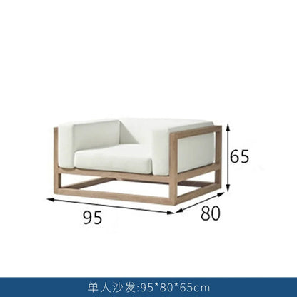 Villa courtyard sofa combination leisure hotel terrace waterproof sunscreen sofa outdoor terrace wood grain lacquer sofa